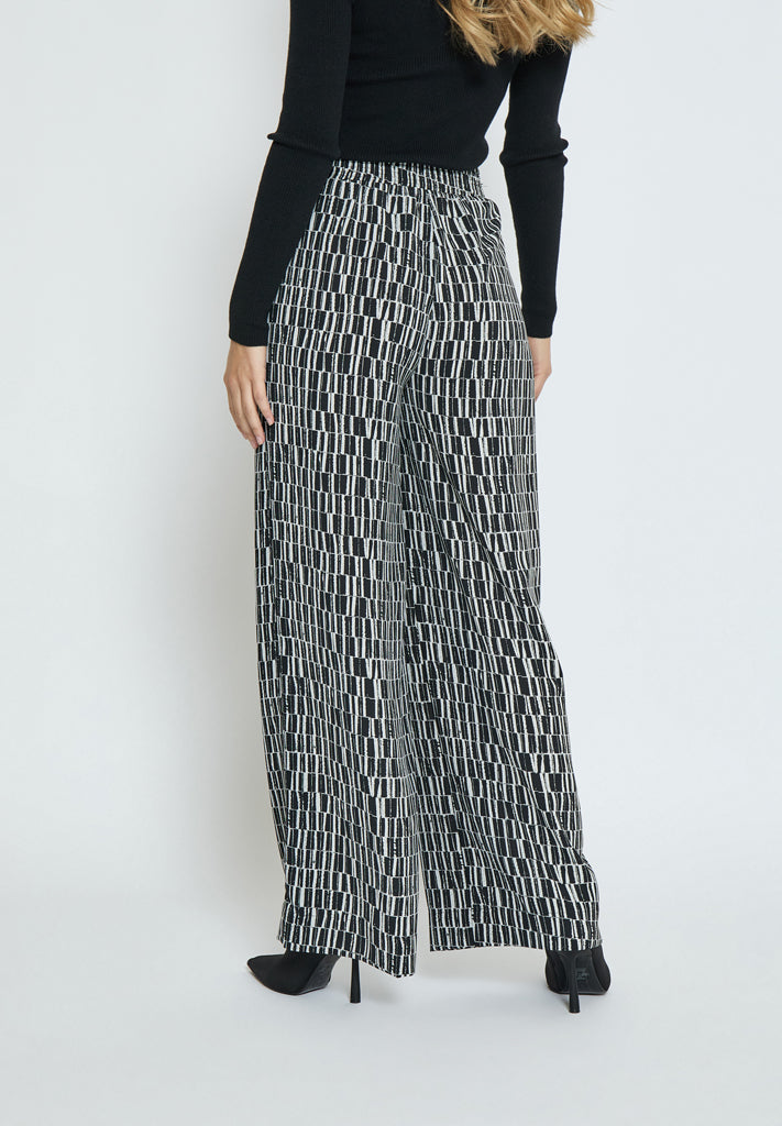 Peppercorn PCPhilippa Wide Leg Pant Pant 2326P Gray Violet Print