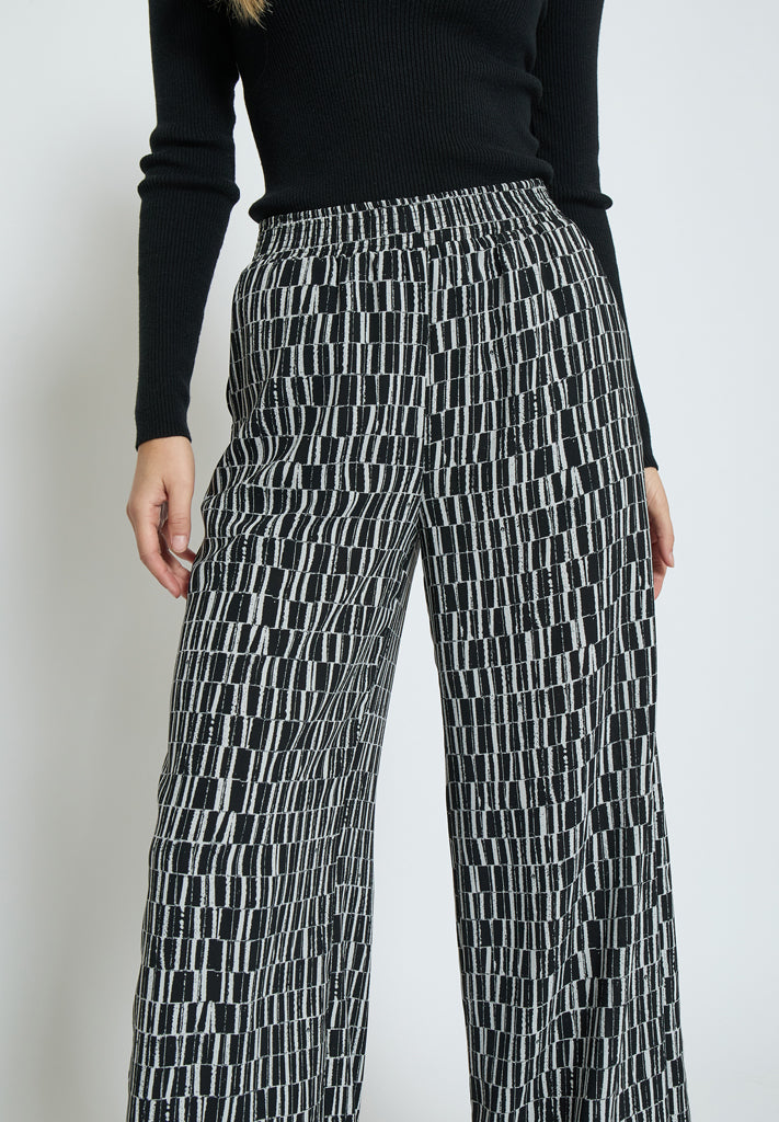 Peppercorn PCPhilippa Wide Leg Pant Pant 2326P Gray Violet Print