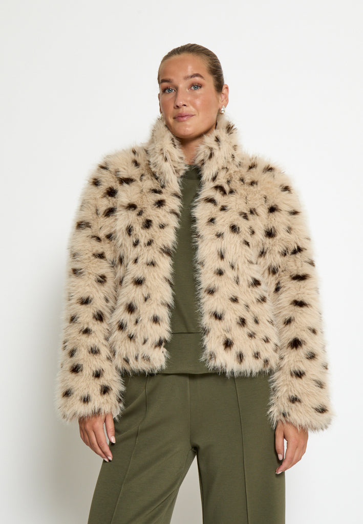 Peppercorn PCRandia Faux Fur jacket Jacket 326 Incense Beige