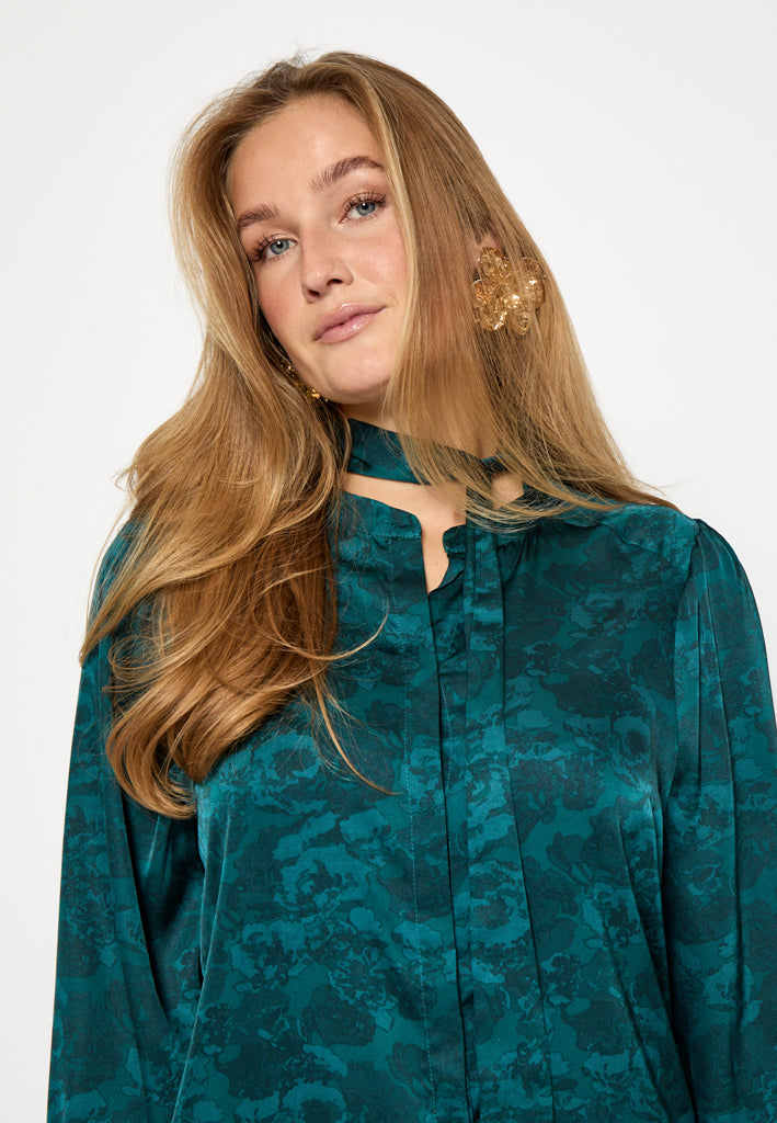 Peppercorn PCRaya Midi Shirt Dress Dress 2114P Ocean Depth Print