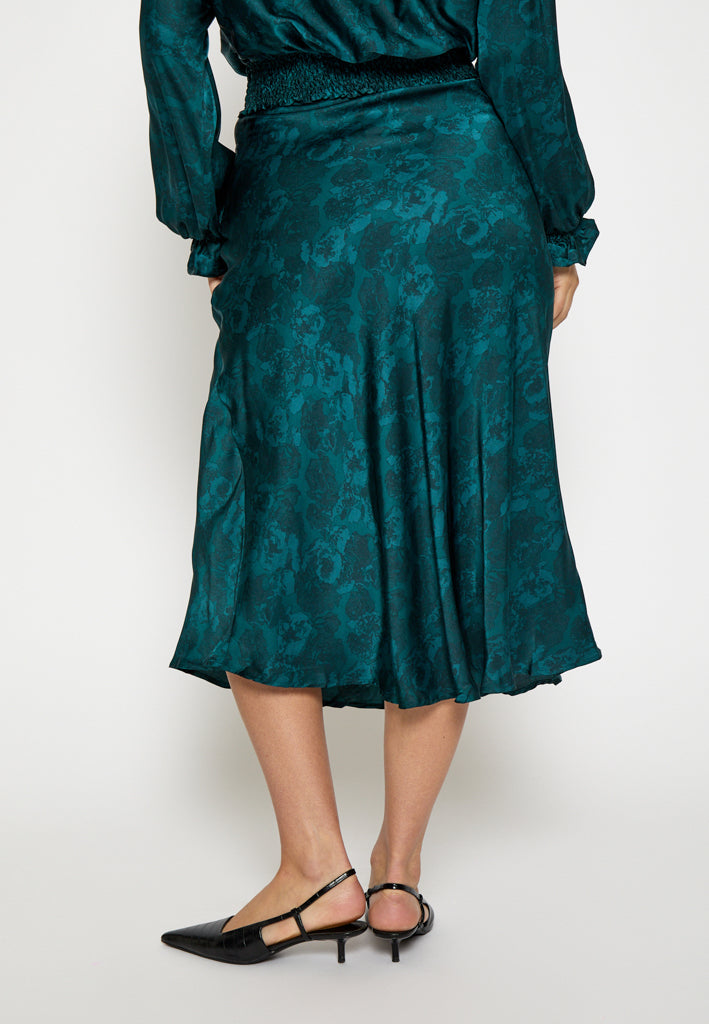 Peppercorn PCRaya Midi Skirt Skirt 2114P Ocean Depth Print