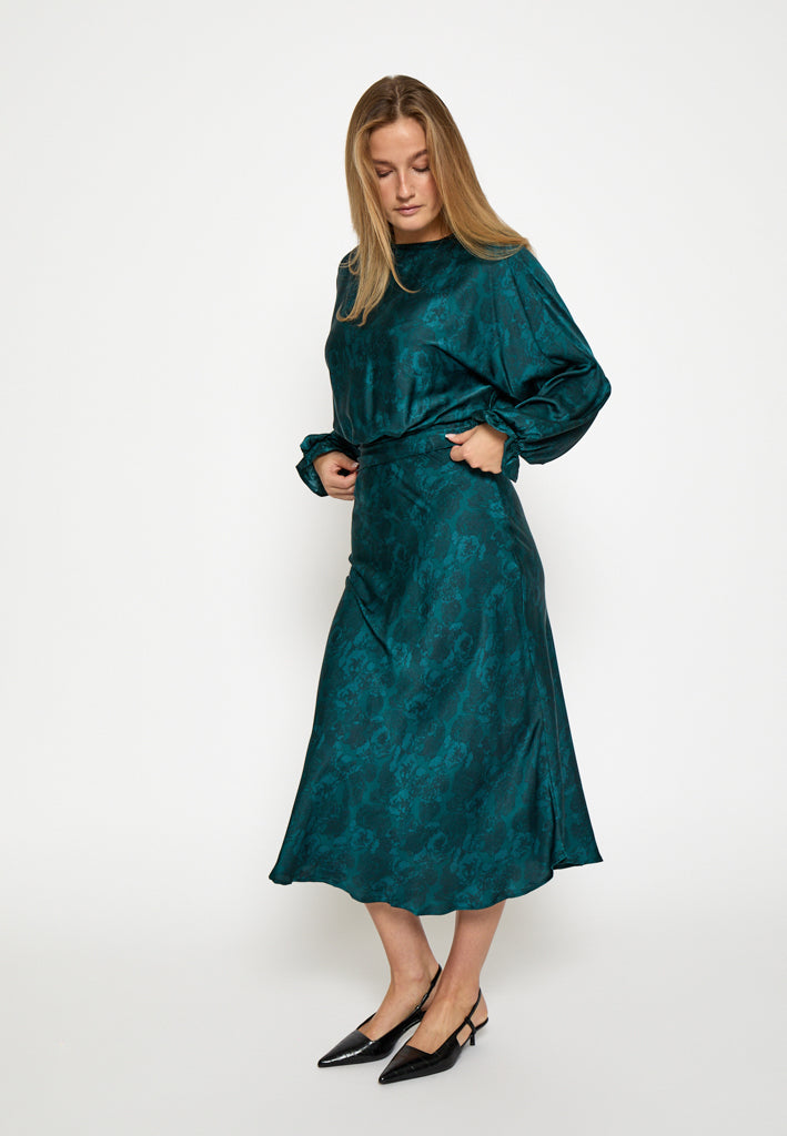 Peppercorn PCRaya Smock Blouse Blouse 2114P Ocean Depth Print