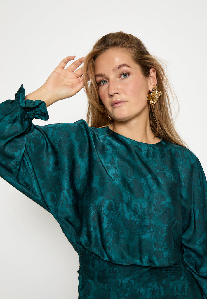 Peppercorn PCRaya Smock Blouse Blouse 2114P Ocean Depth Print