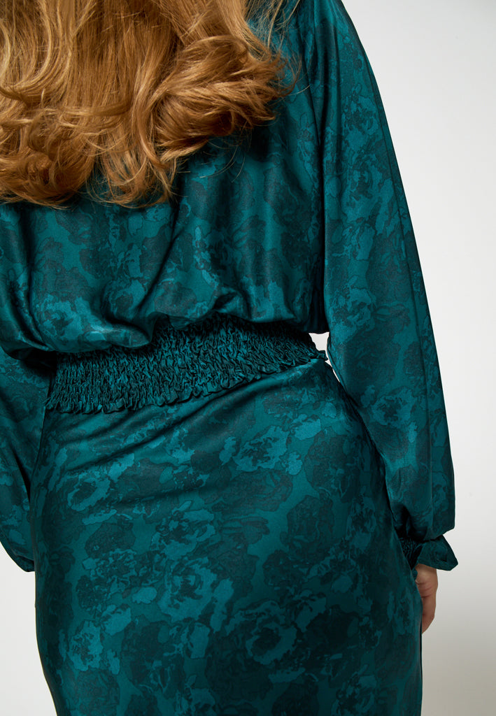 Peppercorn PCRaya Smock Blouse Blouse 2114P Ocean Depth Print