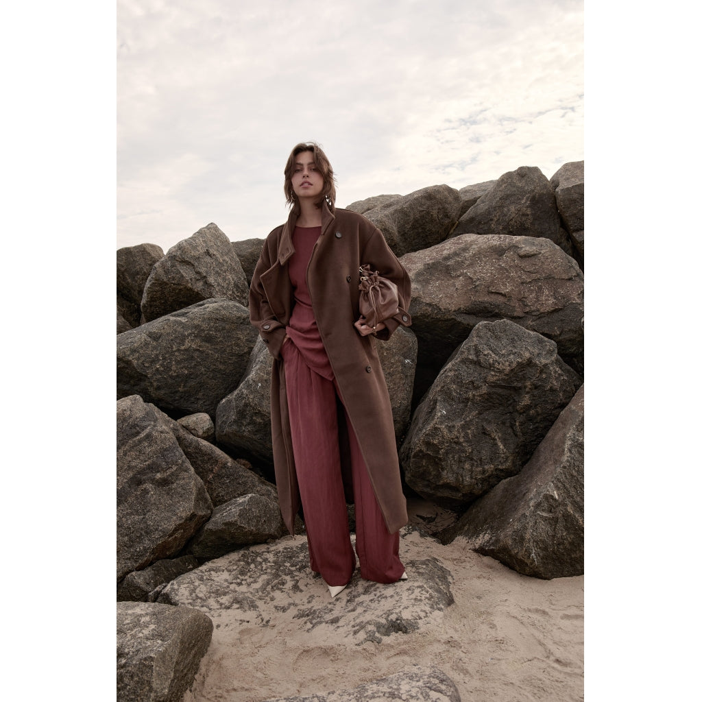 Peppercorn PCRebecca Wide Pant Pant 1008 Maroon Red