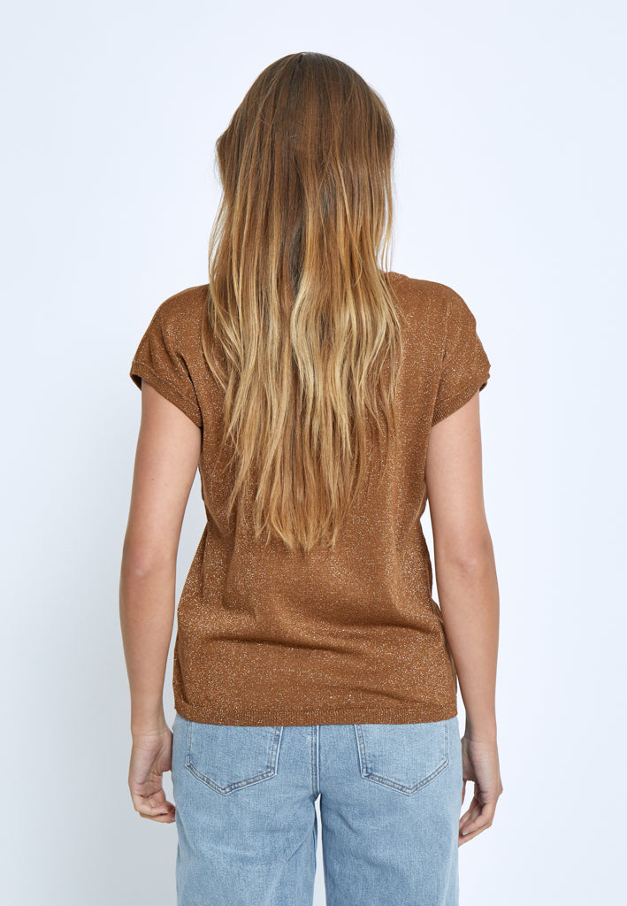 Peppercorn PCRemi Knit Top Top 5600MET Tobacco Metallic