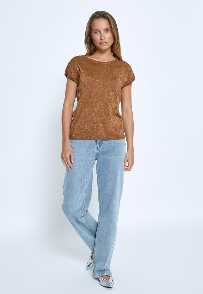 Peppercorn PCRemi Knit Top Top 5600MET Tobacco Metallic