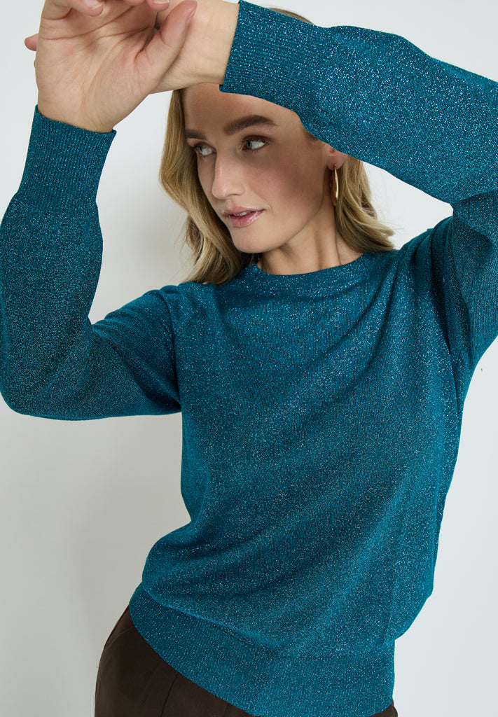 Peppercorn PCRemi Puff Pullover Pullover 2114MET-1 Ocean Depths metallic