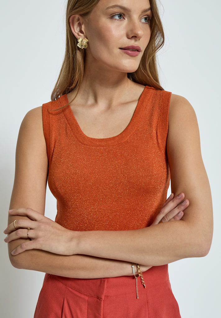 Peppercorn PCRemi Tank Top Top 6308MET Mecca Orange Metallic