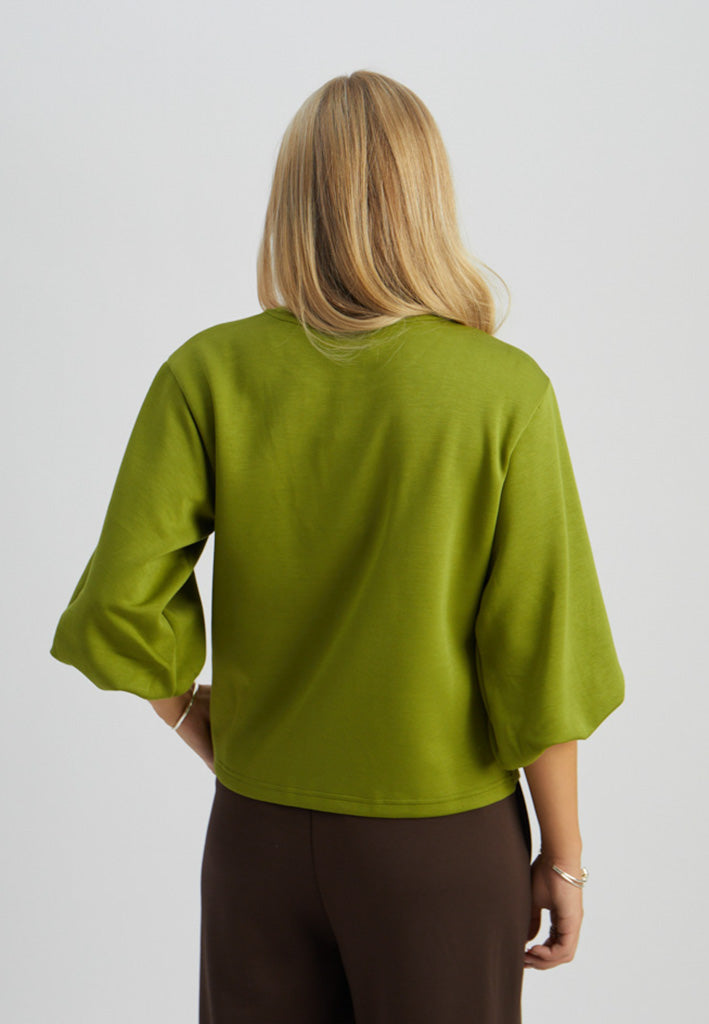 Peppercorn PCRikke GRS Jersey Blouse Sweatshirt 451 Calla Green