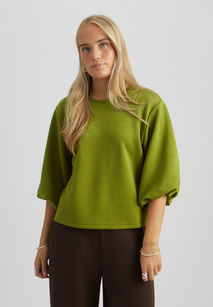 Peppercorn PCRikke GRS Jersey Blouse Sweatshirt 451 Calla Green
