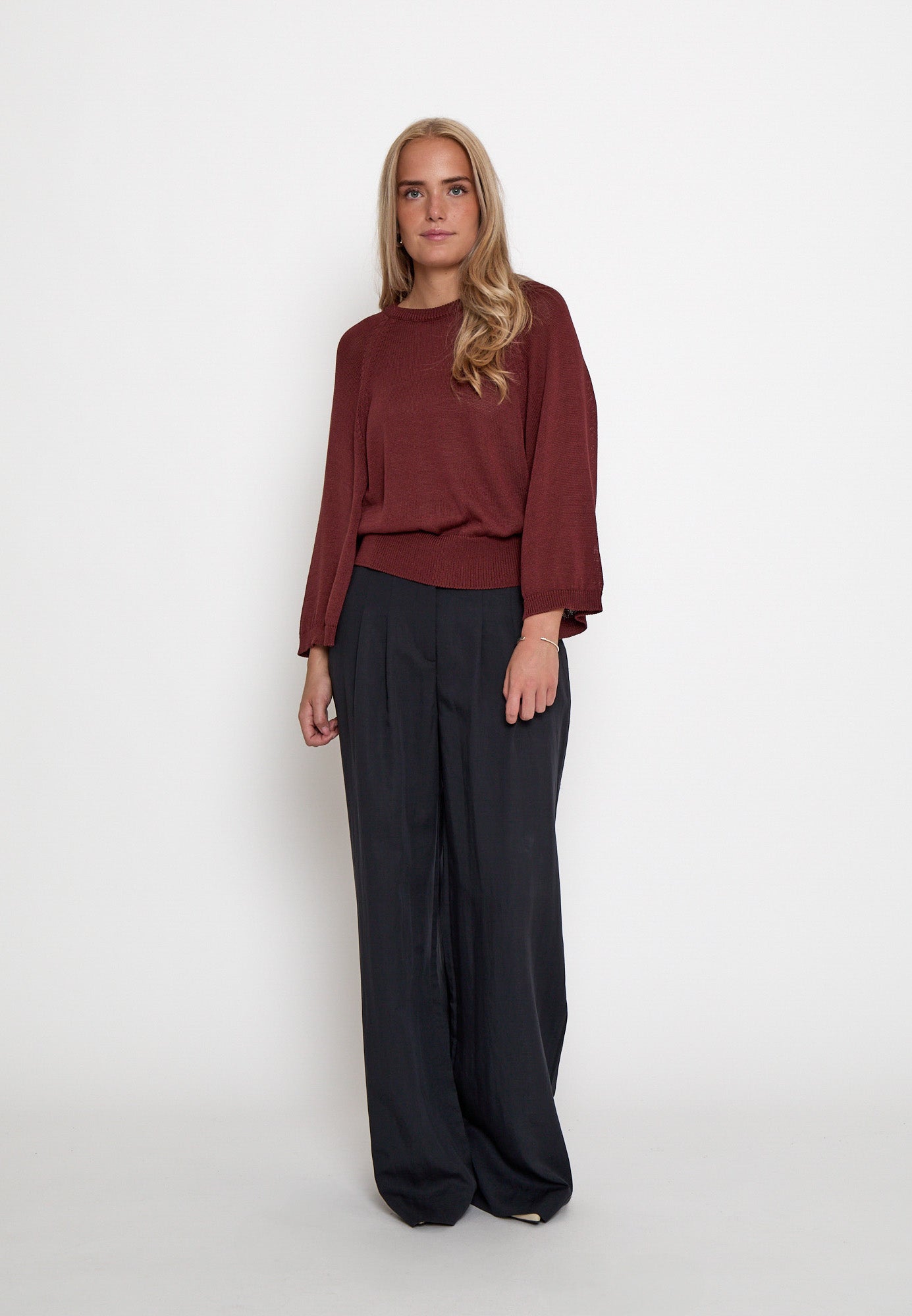 Peppercorn PCRiley Knit Pullover Pullover 1008 Maroon Red