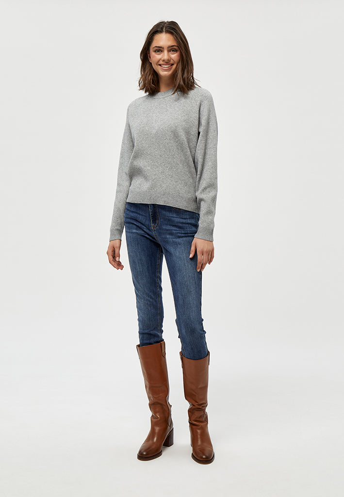 Peppercorn PCRosalia Knit Pullover Pullover 8242 LIGHT GREY MEL.