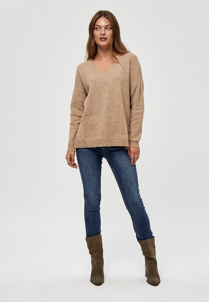 Peppercorn PCRosalia Knit Pullover Pullover 0273M Warm Sand Melange