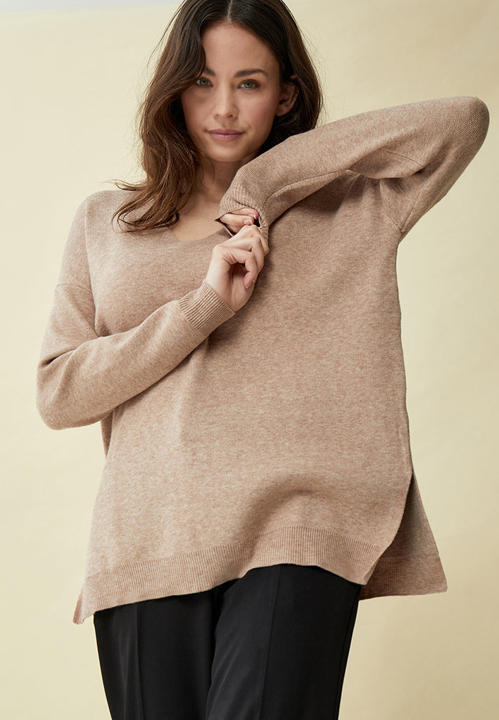Peppercorn PCRosalia Knit Pullover Pullover 0273M Warm Sand Melange