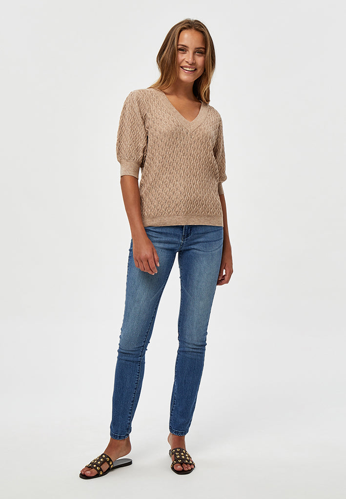 Peppercorn PCRosalia Knit T-Shirt T-Shirt 0273M Warm Sand Melange