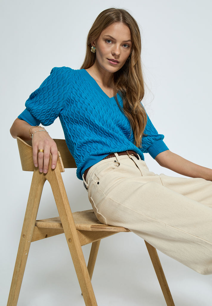 Peppercorn PCRosalia Knit T-Shirt T-Shirt 1009 Hawaiian Surf Blue