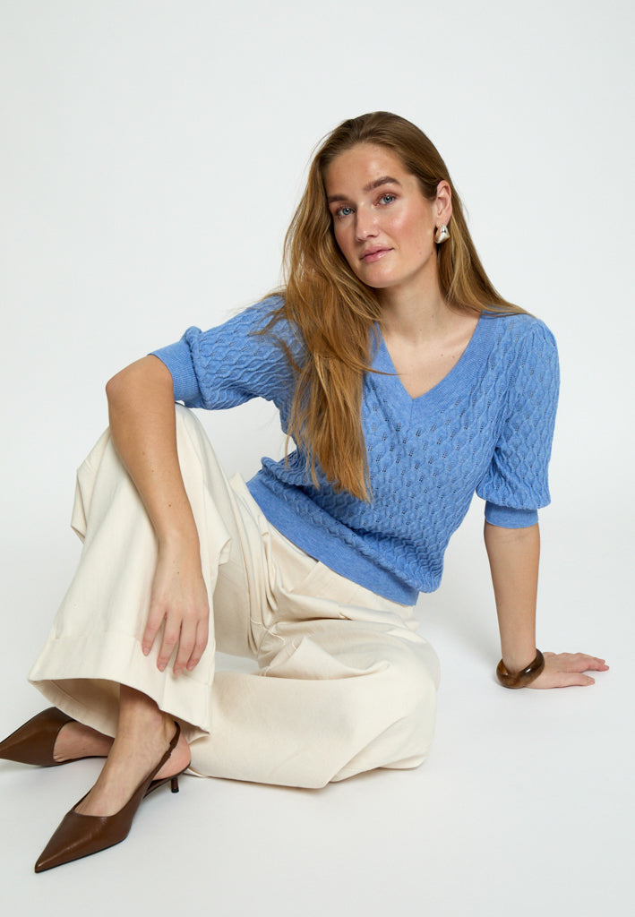Peppercorn PCRosalia Knit T-Shirt T-Shirt 523 Blue Sky