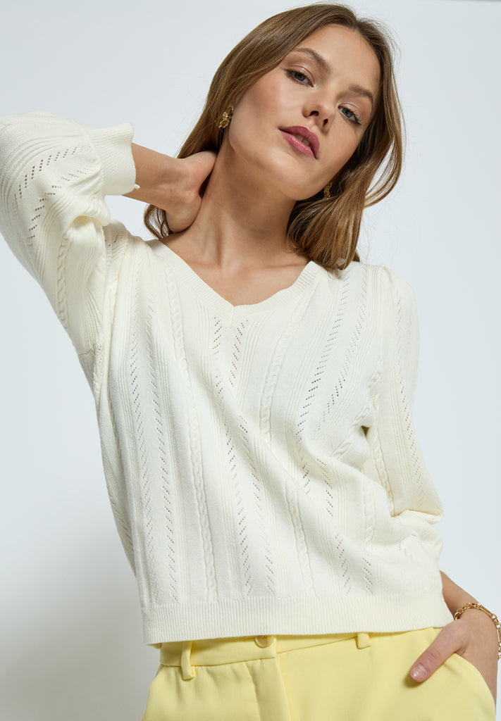 Peppercorn PCRosalia V Pullover Pullover 235 Cloud Dancer