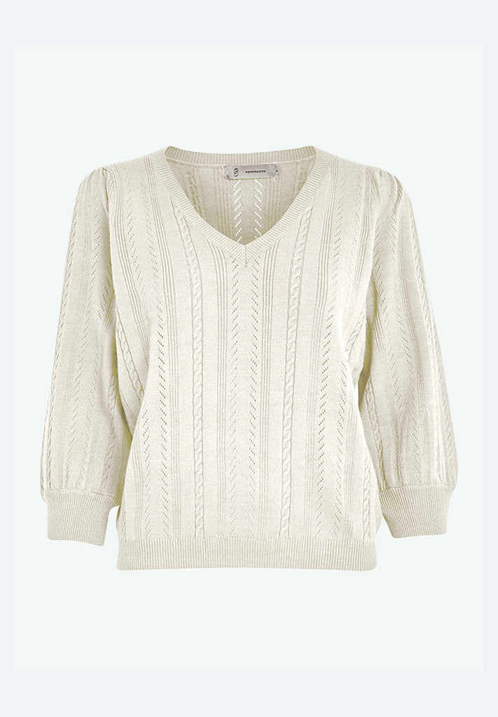 Peppercorn PCRosalia V Pullover Pullover 235 Cloud Dancer