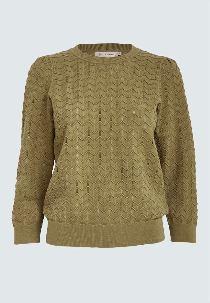 Peppercorn PCRosy 3/4 Sleeve Pullover Pullover 0148 Gray Green