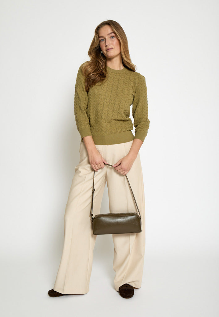 Peppercorn PCRosy 3/4 Sleeve Pullover Pullover 0148 Gray Green