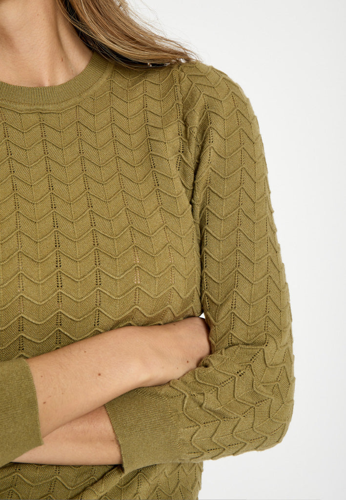Peppercorn PCRosy 3/4 Sleeve Pullover Pullover 0148 Gray Green