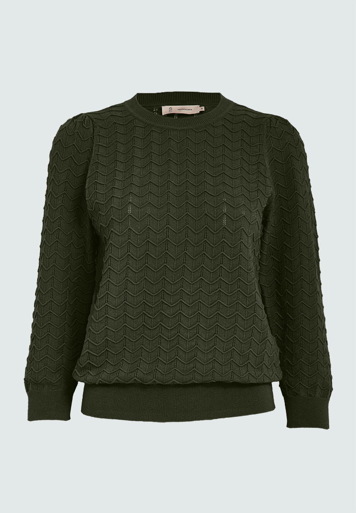 Peppercorn PCRosy 3/4 Sleeve Pullover Pullover 3627 Grape Leaf