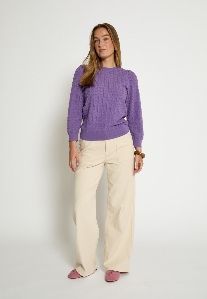 Peppercorn PCRosy 3/4 Sleeve Pullover Pullover 7225 FAIRY WREN LILAC