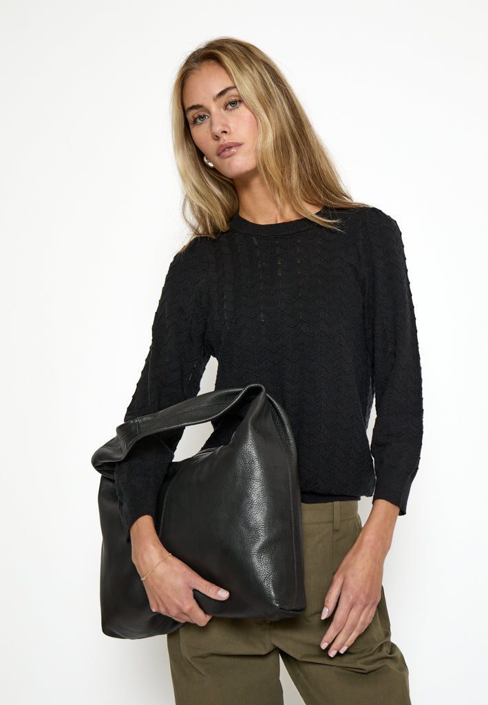 Peppercorn PCRosy 3/4 Sleeve Pullover Pullover 9000 Black