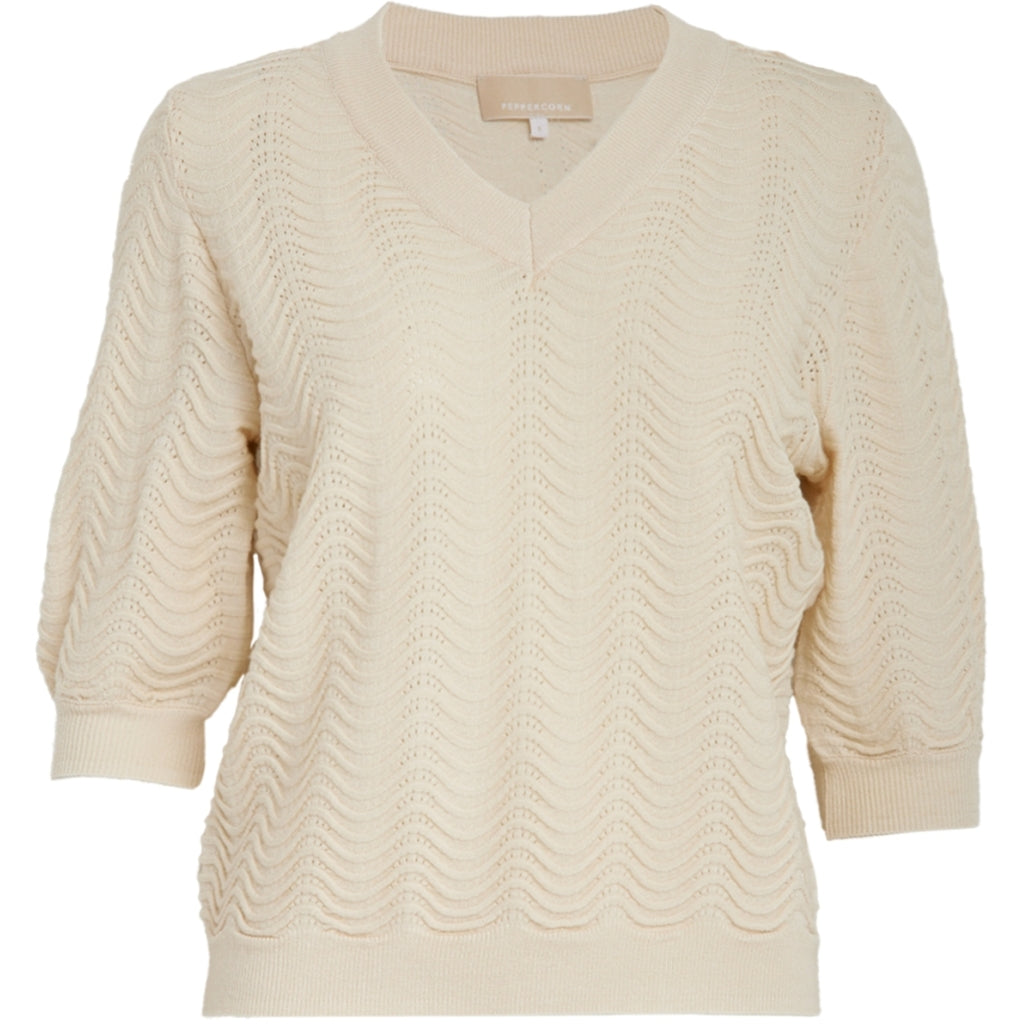 Peppercorn PCRuthia V-Neck Pullover Pullover 0202 Whitecap Creme