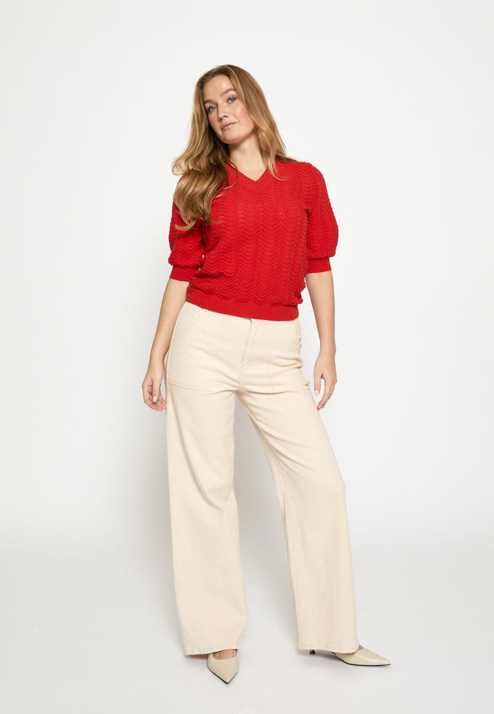 Peppercorn PCRuthia V-Neck Pullover Pullover 4049 Aura Orange