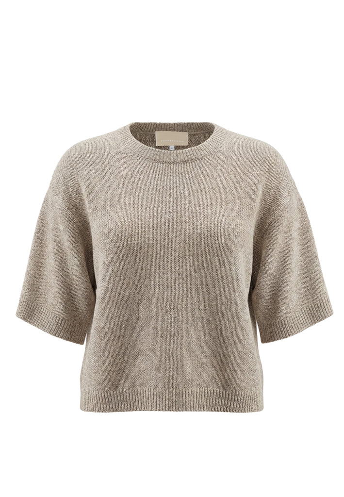 Peppercorn PCSabina RWS Knit Tee Pullover 0975M Cuban Sand Melange