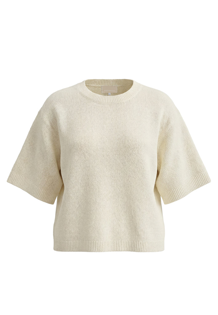 Peppercorn PCSabina RWS Knit Tee Pullover 2206M Fog Sand Mel.