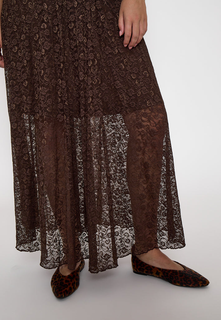 Peppercorn PCSalaya Lace Skirt Skirt 3960 Java Brown