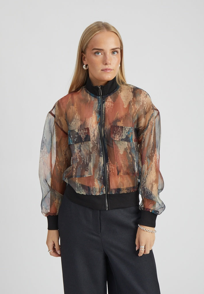 Peppercorn PCSerigo Jacket Jacket 3083P Teal Green Print