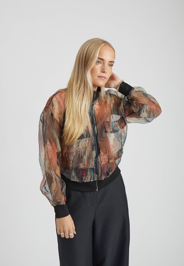 Peppercorn PCSerigo Jacket Jacket 3083P Teal Green Print