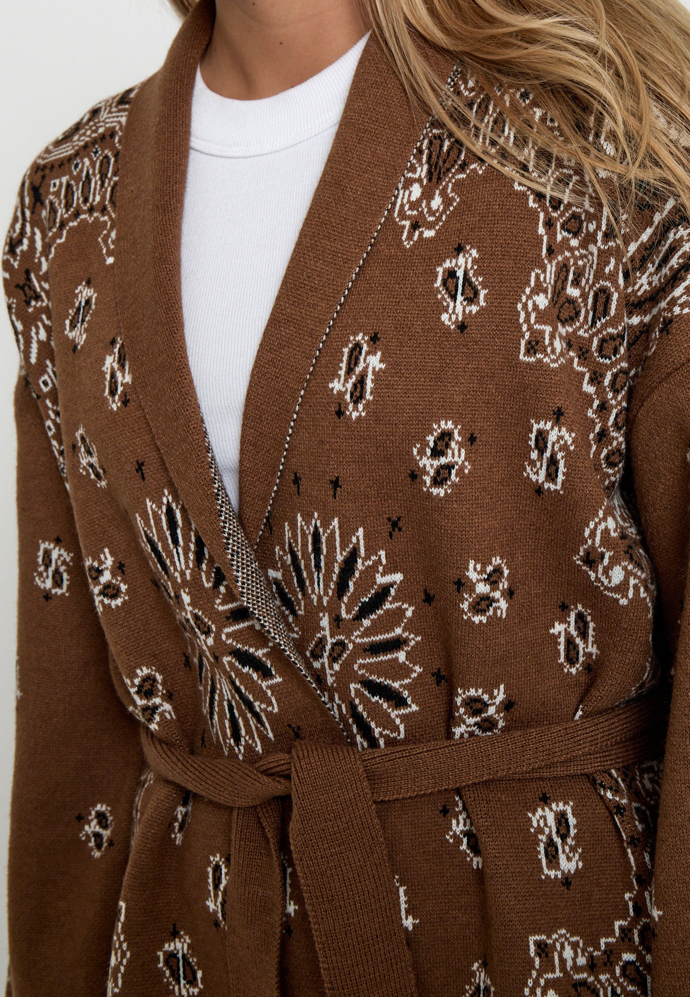 Peppercorn PCShannie Cardigan Cardigans 5050J Toffee Jacquard