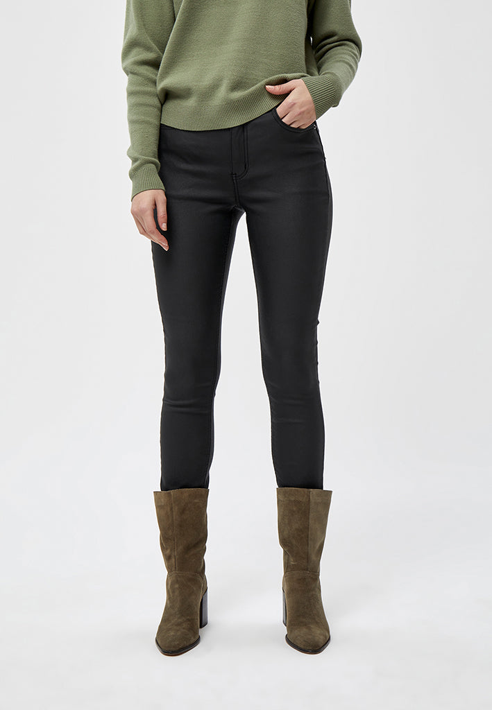 Peppercorn PCSibbir Mid Waisted Slim Coated Pant Pant 100 Black