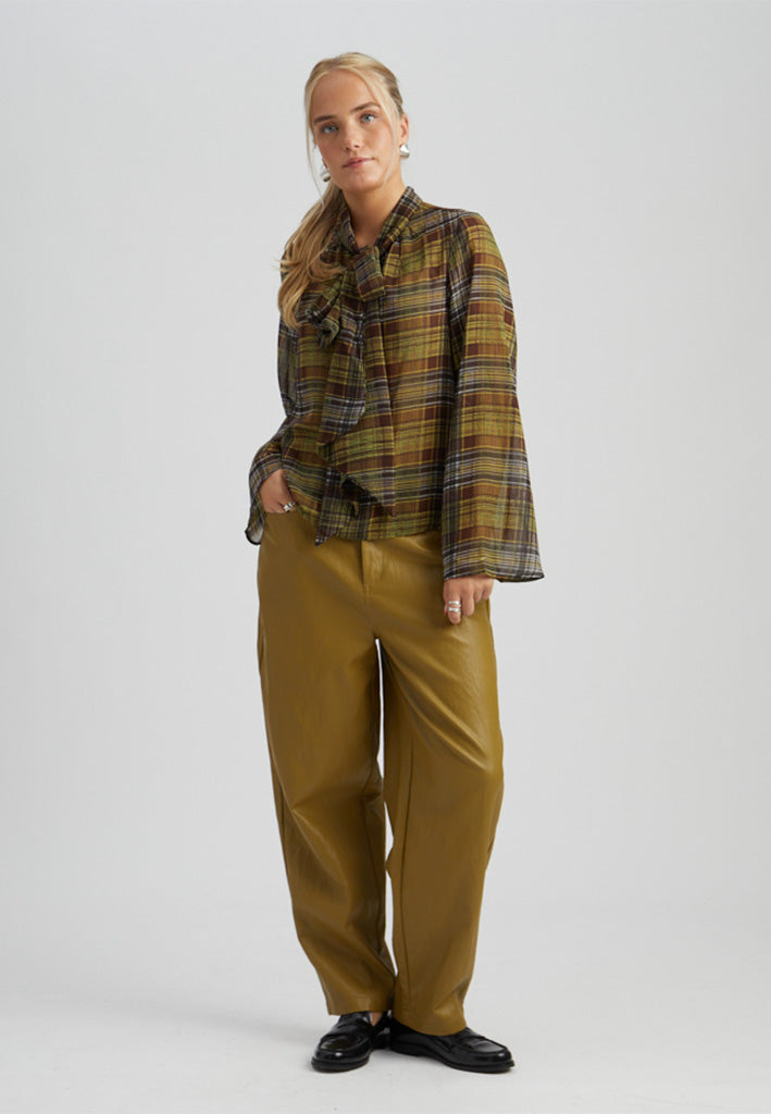 Peppercorn Simone blouse - Wild Lime Check