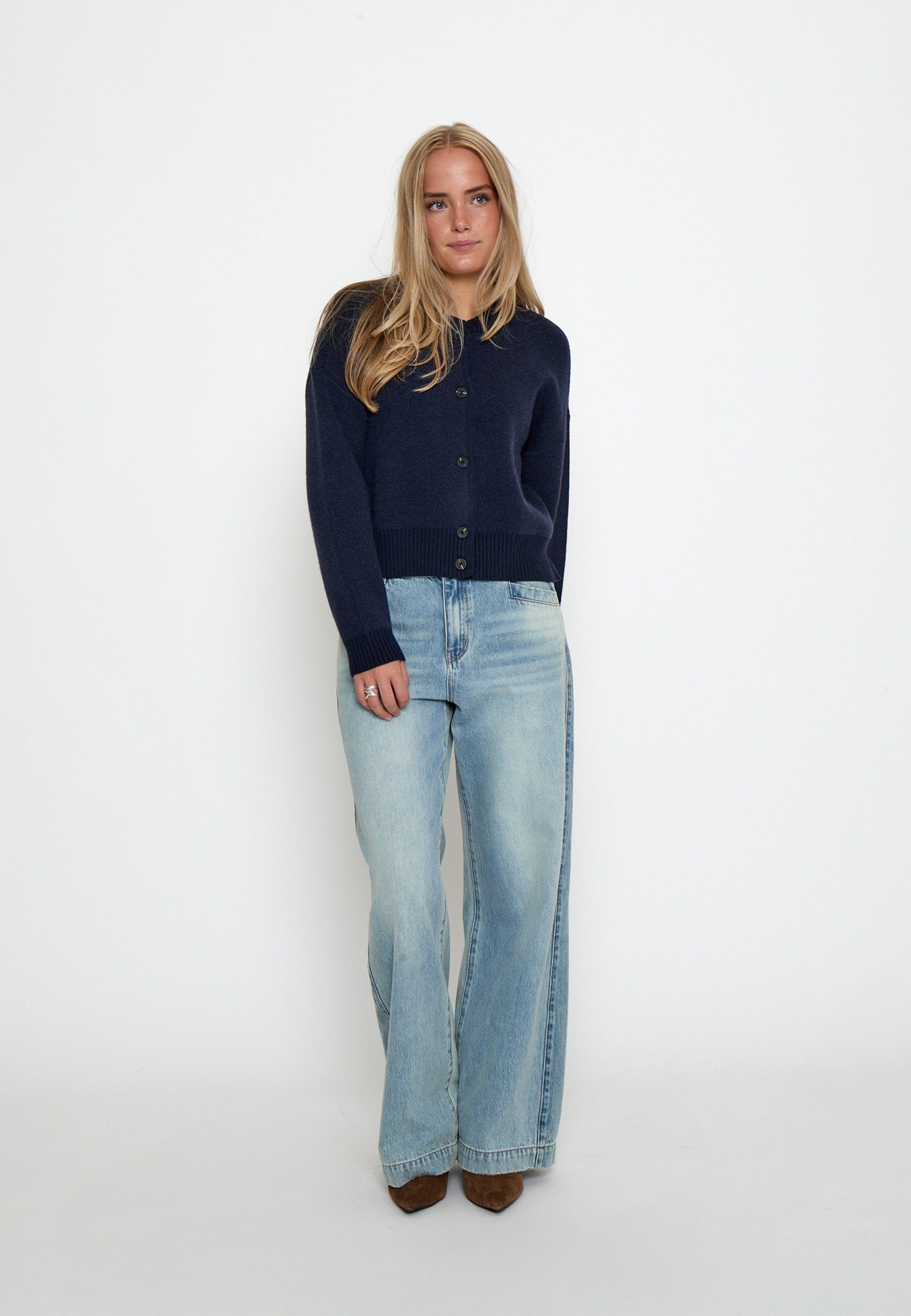 Peppercorn PCSindy Knit Bomber Cardigans 2994 Sky Captain