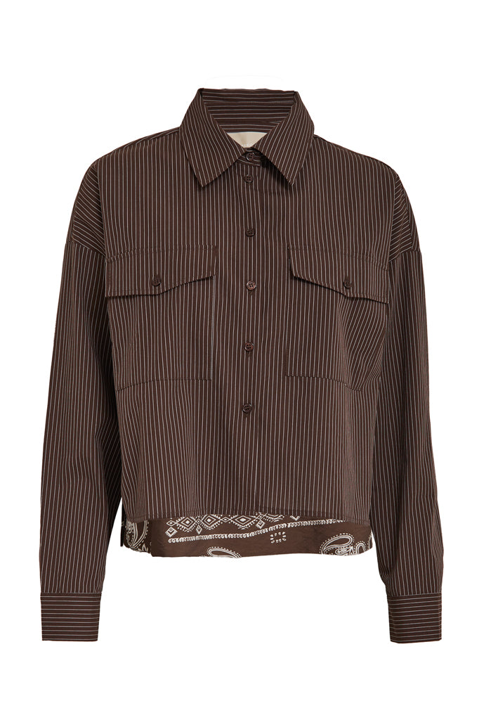 Peppercorn PCSolveig Shirt Shirt 3960S Java Brown Stripe