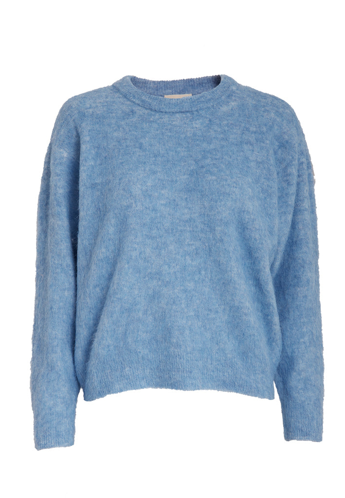 Peppercorn Sylvie RWS GRS strikbluse - Placid Blue Mel.
