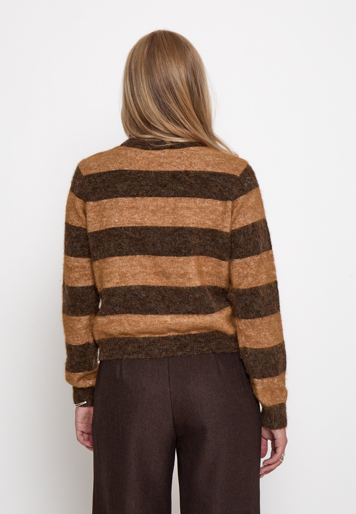 Peppercorn PCSylvie RWS GRS Stripe Pullover Pullover 3960S Java Brown Stripe