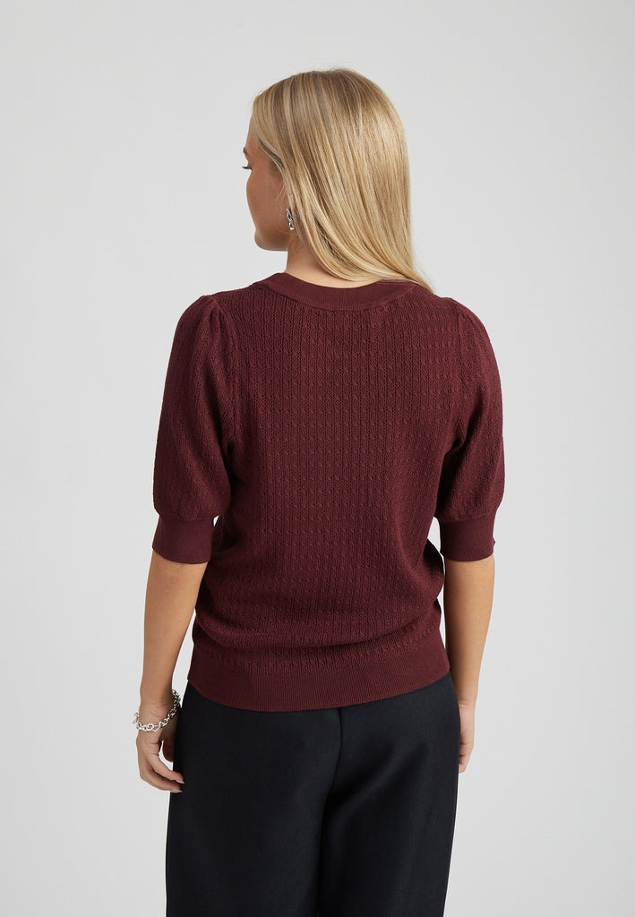 Peppercorn PCTala Puff Knit Pullover Pullover 0905 Tawny Port