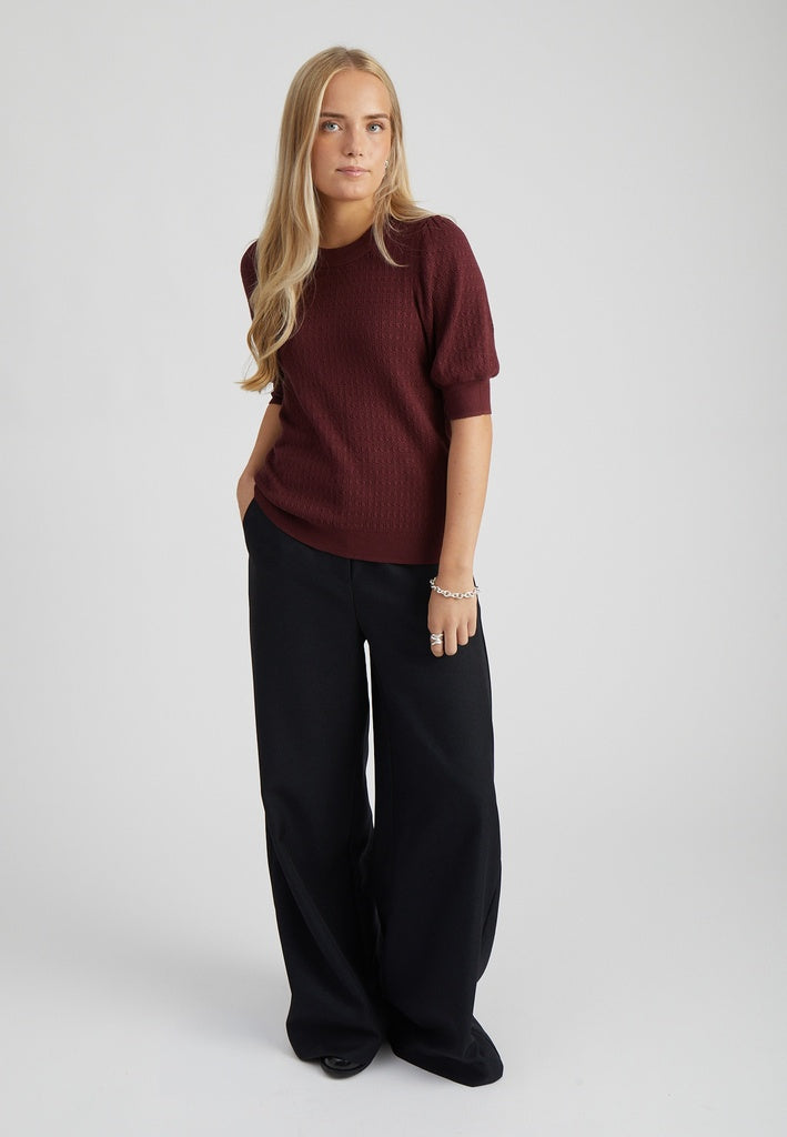 Peppercorn PCTala Puff Knit Pullover Pullover 0905 Tawny Port