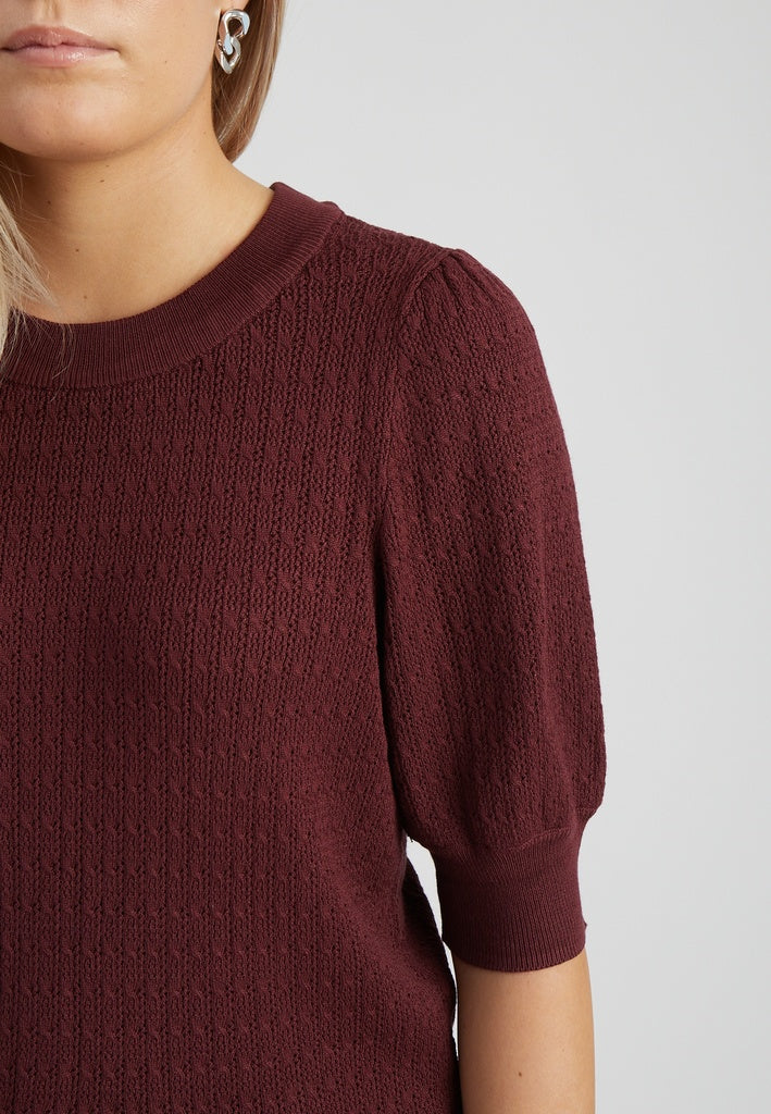 Peppercorn PCTala Puff Knit Pullover Pullover 0905 Tawny Port