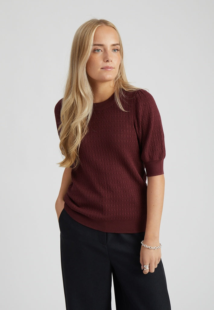 Peppercorn PCTala Puff Knit Pullover Pullover 0905 Tawny Port
