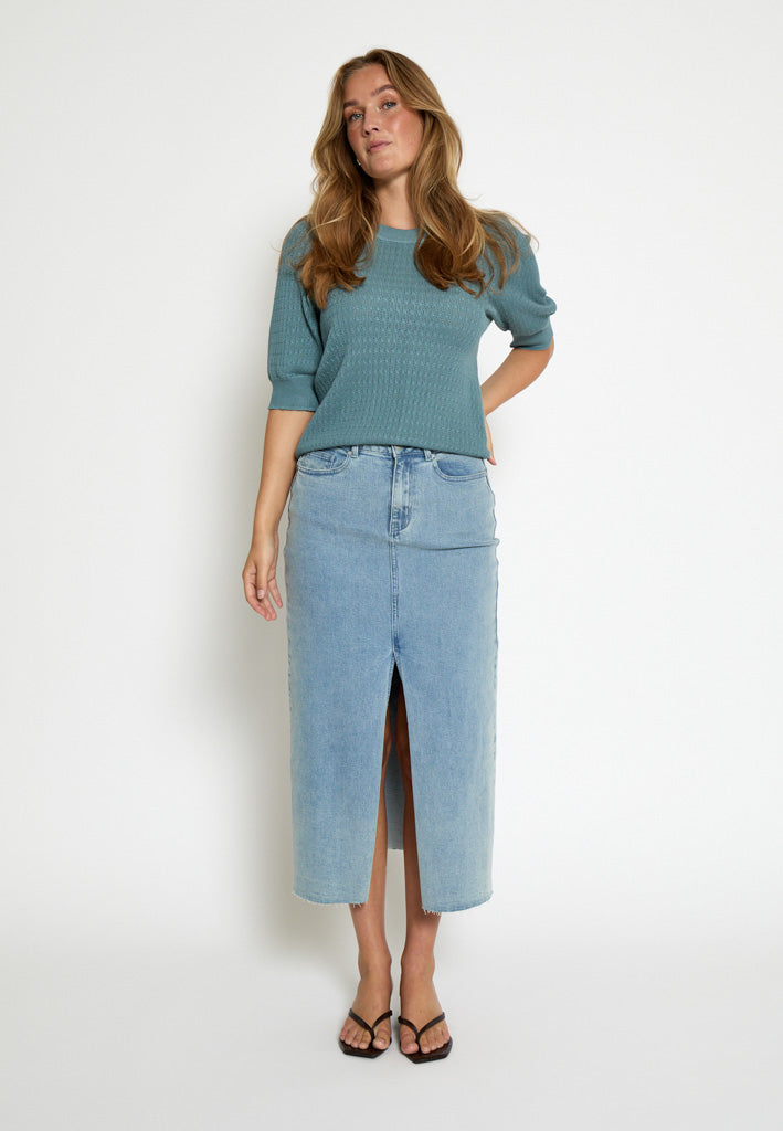 Peppercorn PCTala Puff Knit Pullover Pullover 1521 Smoke Blue