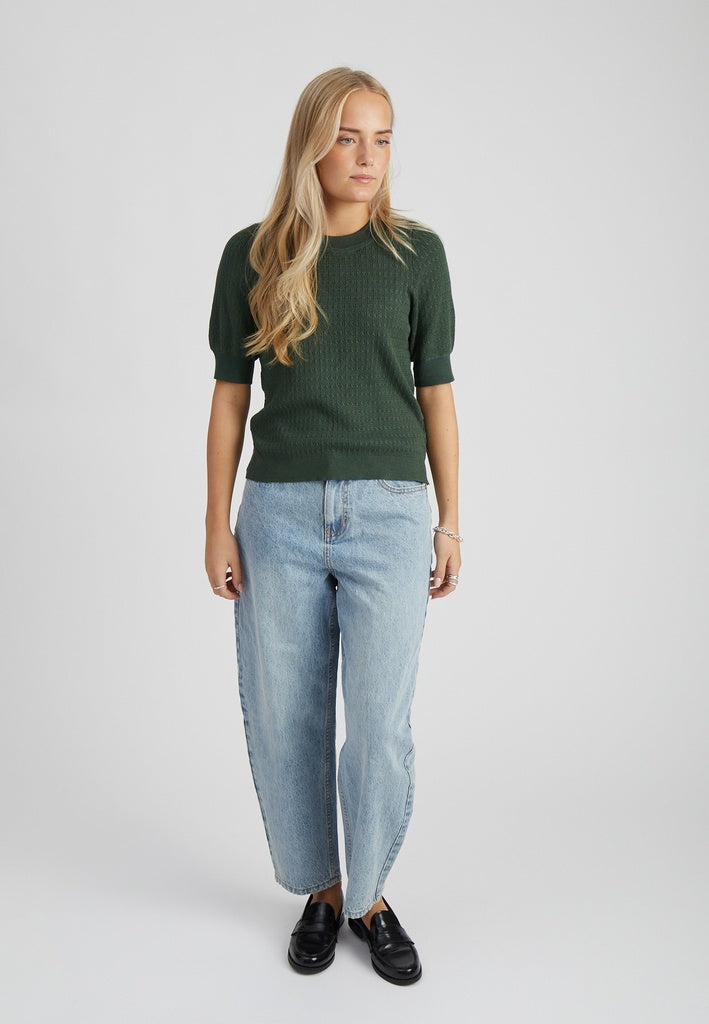 Peppercorn PCTala Puff Knit Pullover Pullover 4112 Jungle Green